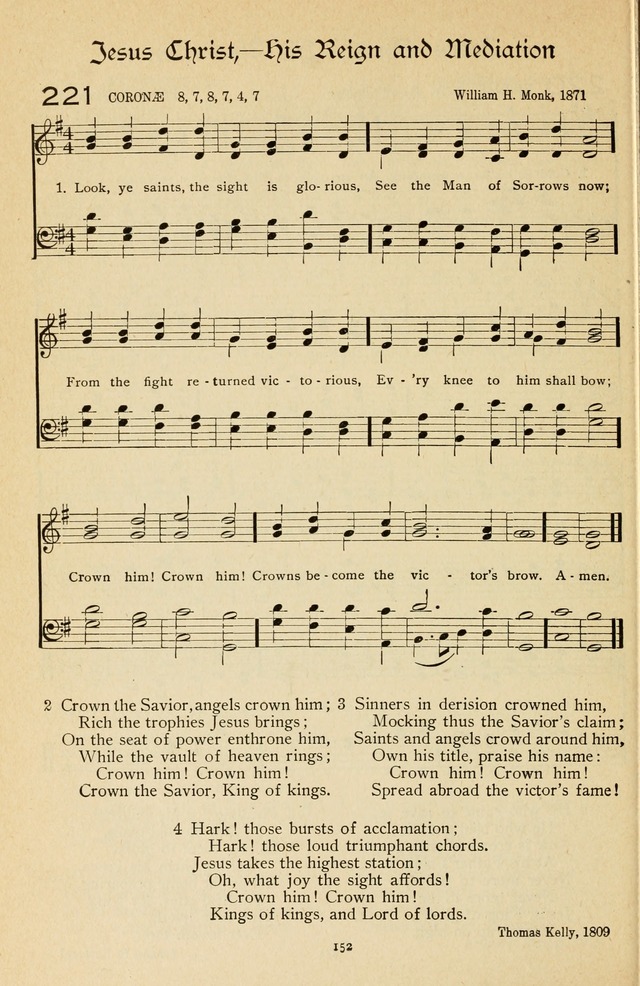 The Sanctuary Hymnal, published by Order of the General Conference of the United Brethren in Christ page 153