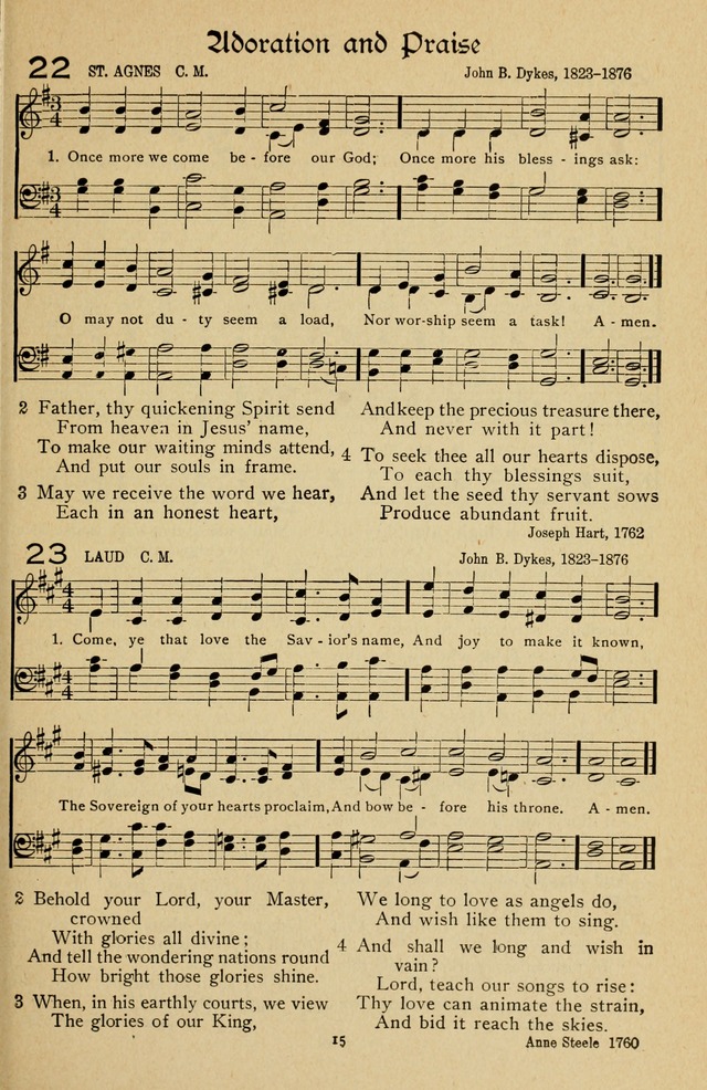 The Sanctuary Hymnal, published by Order of the General Conference of the United Brethren in Christ page 16