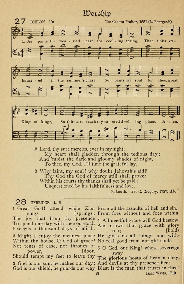 The Sanctuary Hymnal, published by Order of the General Conference of the United Brethren in Christ page 19