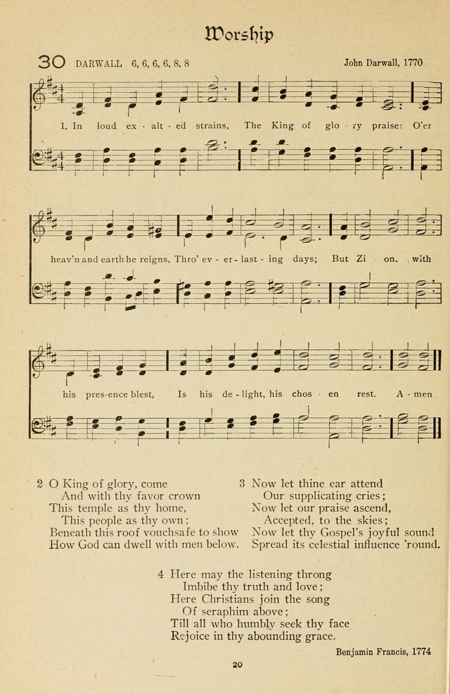 The Sanctuary Hymnal, published by Order of the General Conference of the United Brethren in Christ page 21