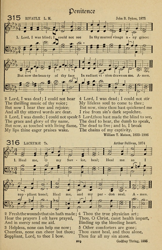 The Sanctuary Hymnal, published by Order of the General Conference of the United Brethren in Christ page 220