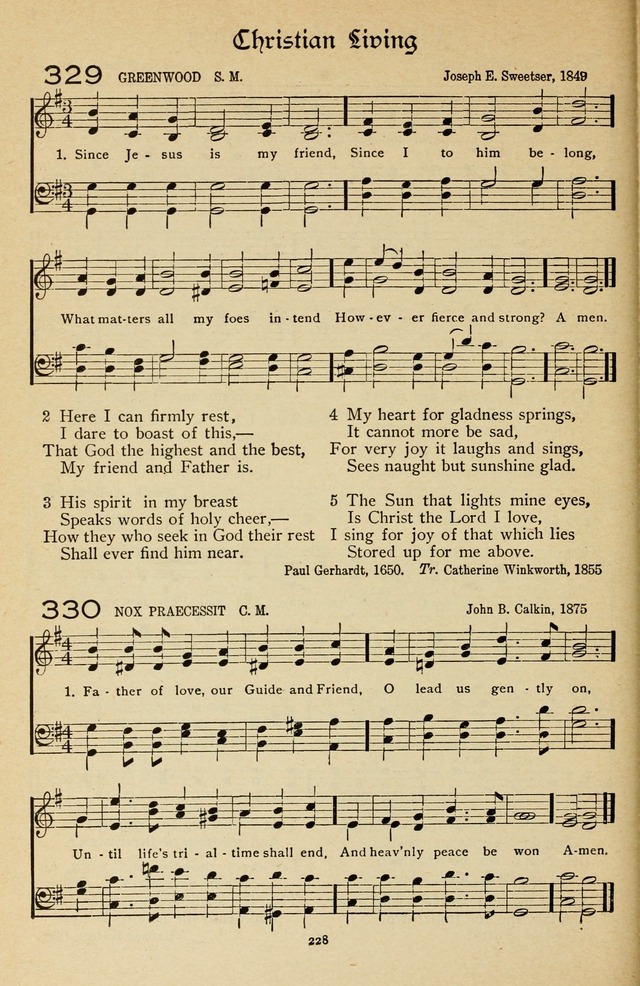 The Sanctuary Hymnal, published by Order of the General Conference of the United Brethren in Christ page 229