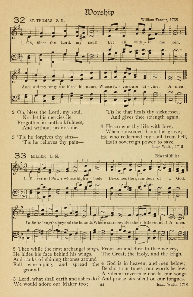 The Sanctuary Hymnal, published by Order of the General Conference of the United Brethren in Christ page 23
