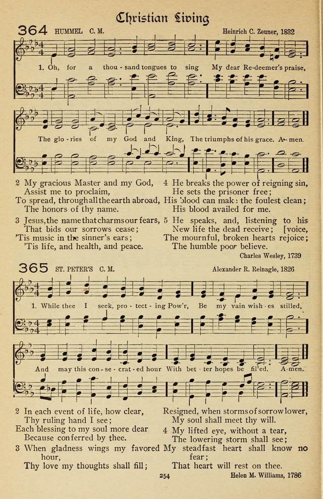 The Sanctuary Hymnal, published by Order of the General Conference of the United Brethren in Christ page 255