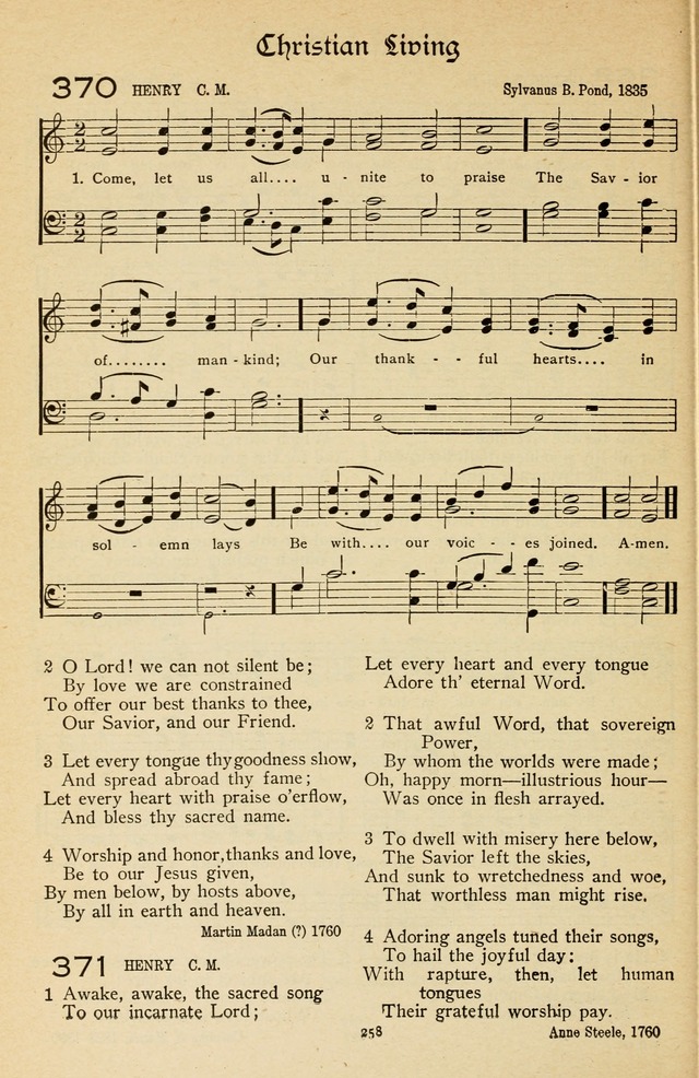 The Sanctuary Hymnal, published by Order of the General Conference of the United Brethren in Christ page 259