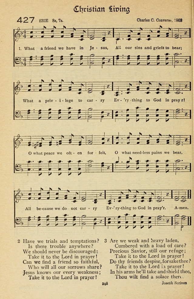 The Sanctuary Hymnal, published by Order of the General Conference of the United Brethren in Christ page 299
