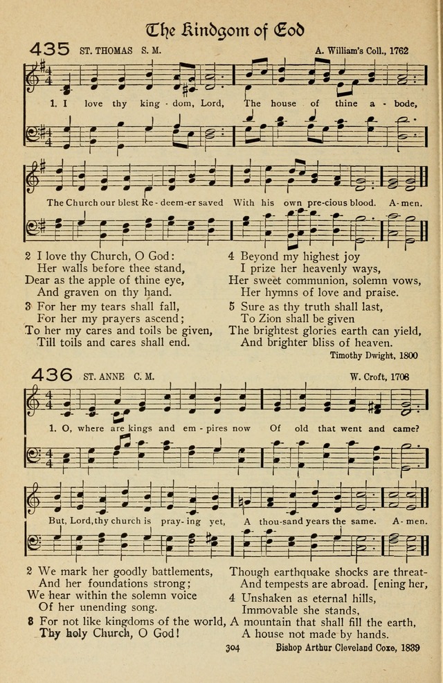 The Sanctuary Hymnal, published by Order of the General Conference of the United Brethren in Christ page 305