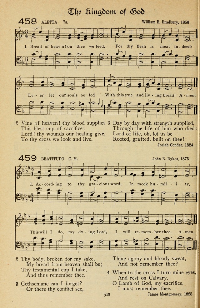 The Sanctuary Hymnal, published by Order of the General Conference of the United Brethren in Christ page 319