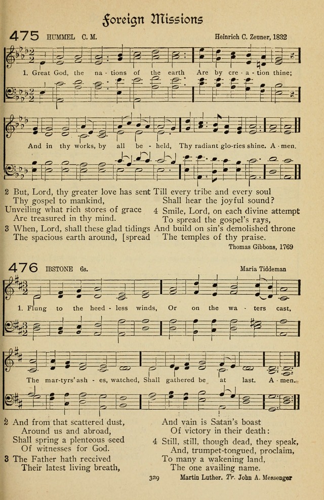 The Sanctuary Hymnal, published by Order of the General Conference of the United Brethren in Christ page 330