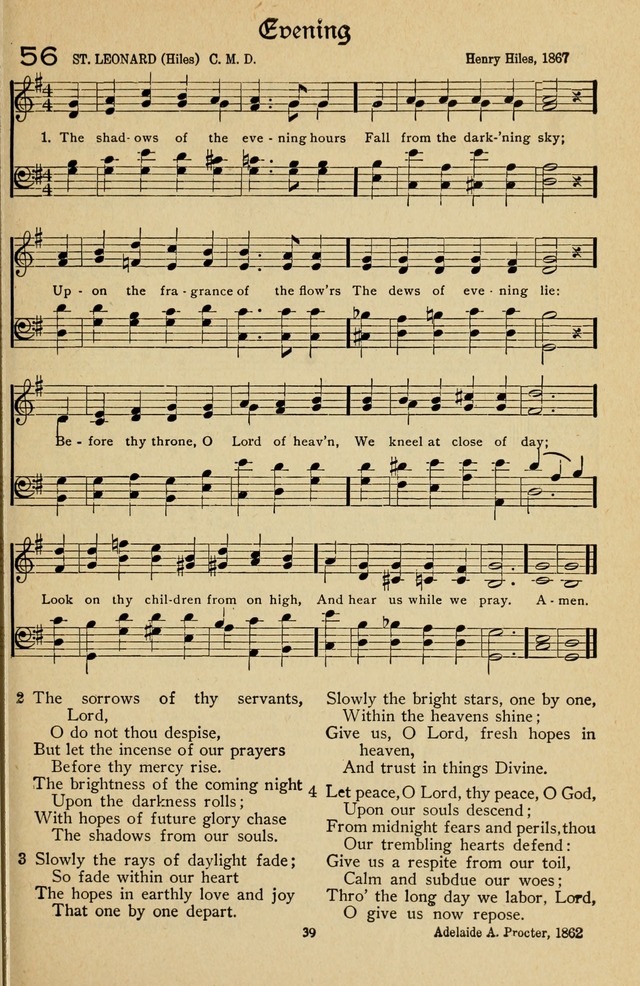The Sanctuary Hymnal, published by Order of the General Conference of the United Brethren in Christ page 40
