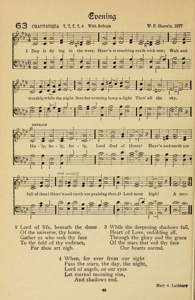 The Sanctuary Hymnal, published by Order of the General Conference of the United Brethren in Christ page 45