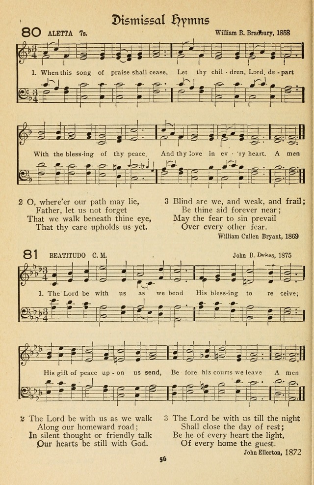 The Sanctuary Hymnal, published by Order of the General Conference of the United Brethren in Christ page 57