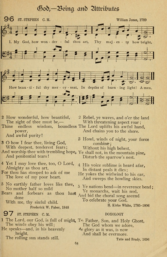 The Sanctuary Hymnal, published by Order of the General Conference of the United Brethren in Christ page 66