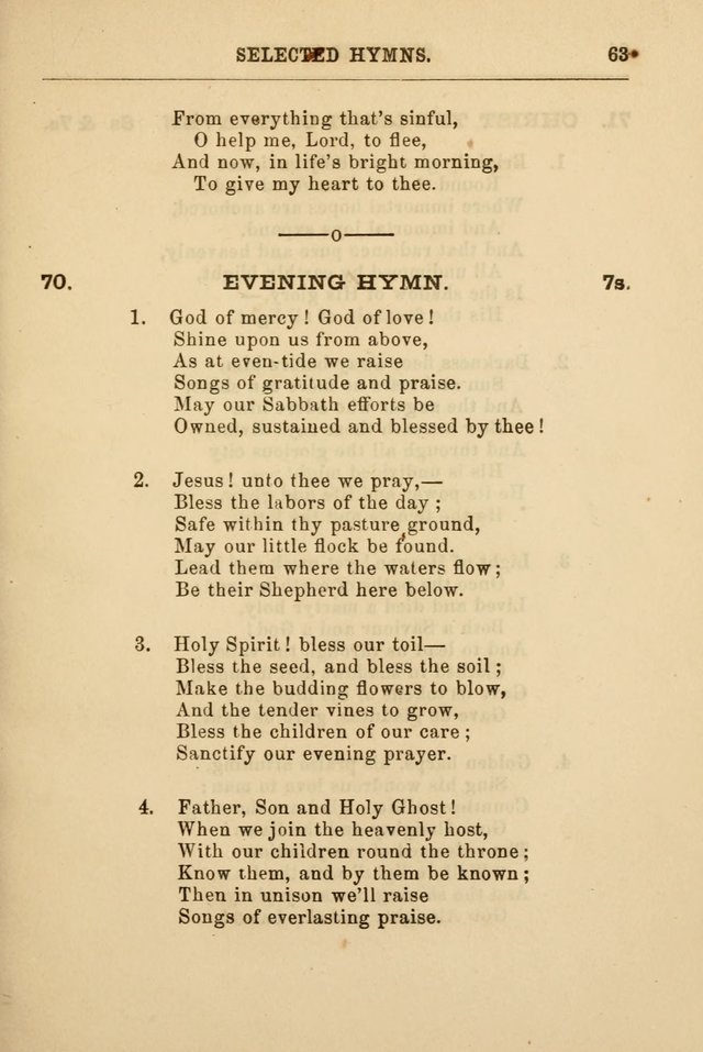 A Selection of Hymns: printed only for the use of the sabbath school of the Tenth Presbyterian Church, of Philadelphia page 70