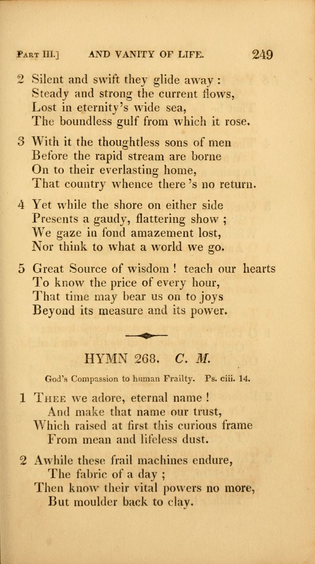 A Selection of Hymns and Psalms: for social and private worship (3rd ed. corr.) page 249