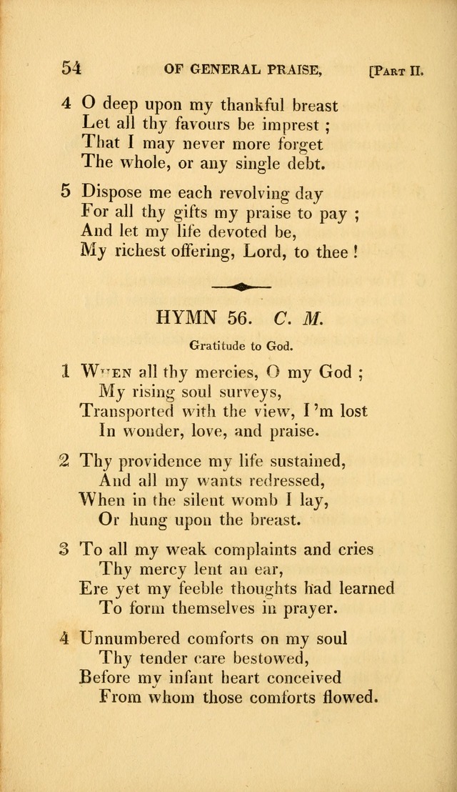 A Selection of Hymns and Psalms: for social and private worship (3rd ed. corr.) page 54