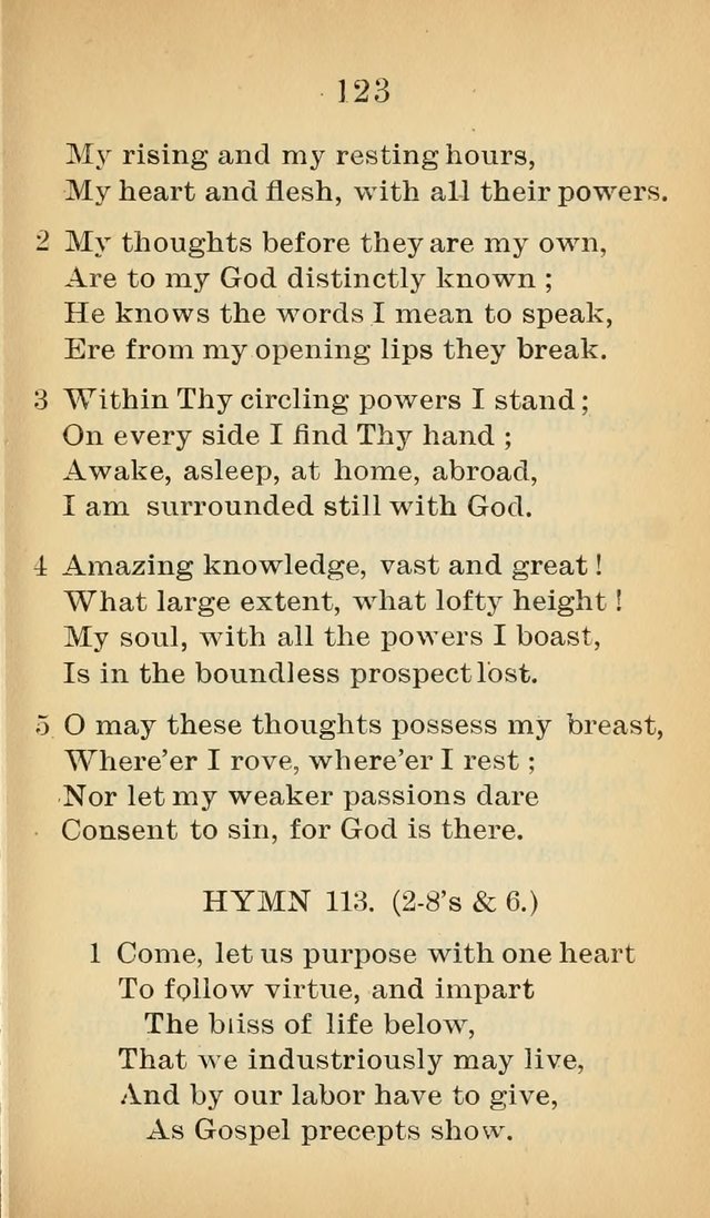 Sacred Hymns and Spiritual Songs for the Church of Jesus Christ of Latter-Day Saints (20th ed.) page 123