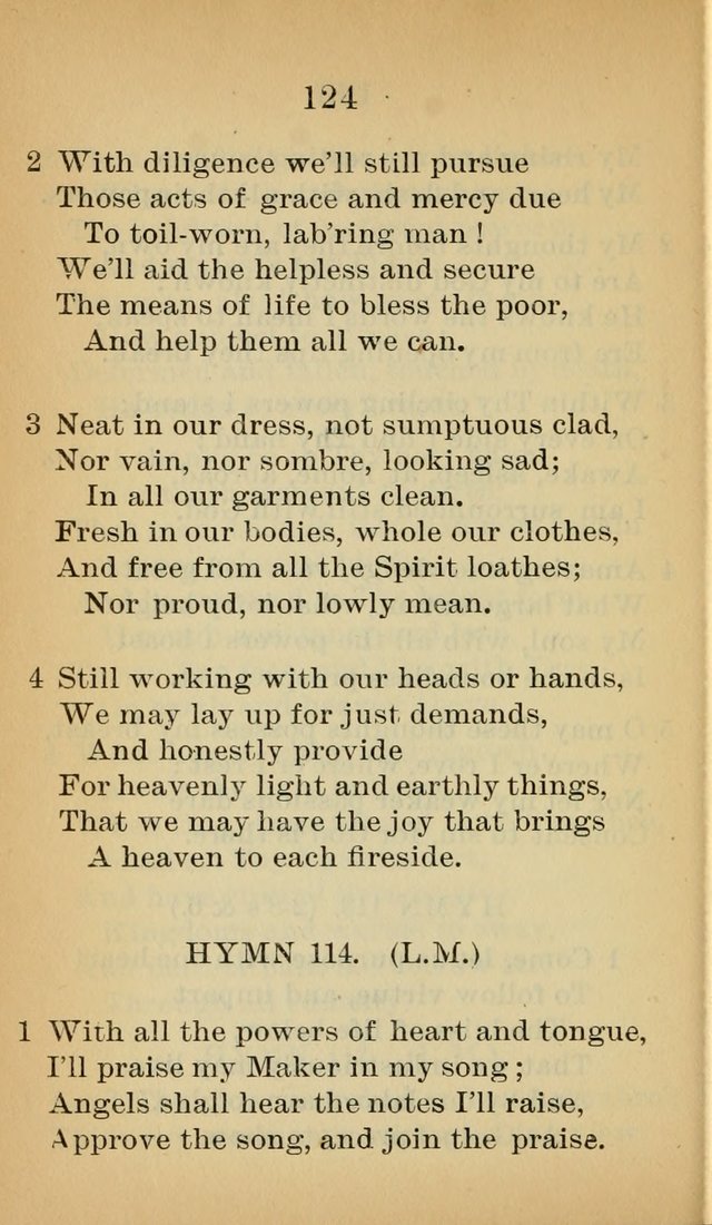 Sacred Hymns and Spiritual Songs for the Church of Jesus Christ of Latter-Day Saints (20th ed.) page 124