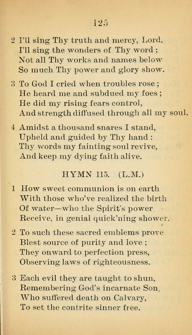 Sacred Hymns and Spiritual Songs for the Church of Jesus Christ of Latter-Day Saints (20th ed.) page 125
