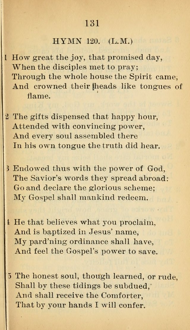 Sacred Hymns and Spiritual Songs for the Church of Jesus Christ of Latter-Day Saints (20th ed.) page 131