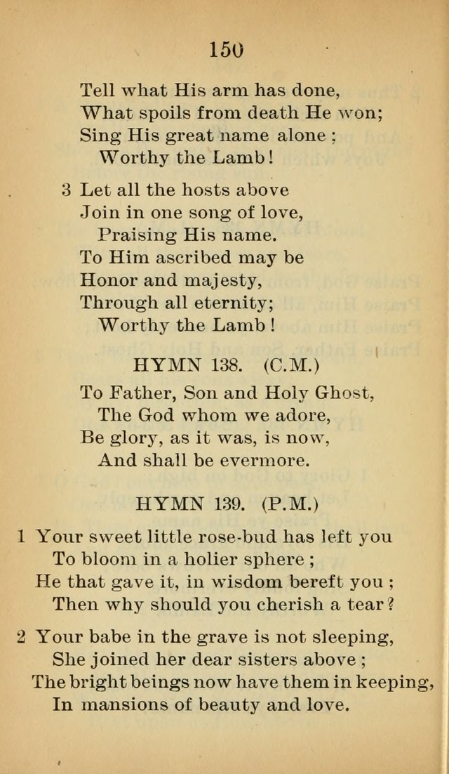 Sacred Hymns and Spiritual Songs for the Church of Jesus Christ of Latter-Day Saints (20th ed.) page 150