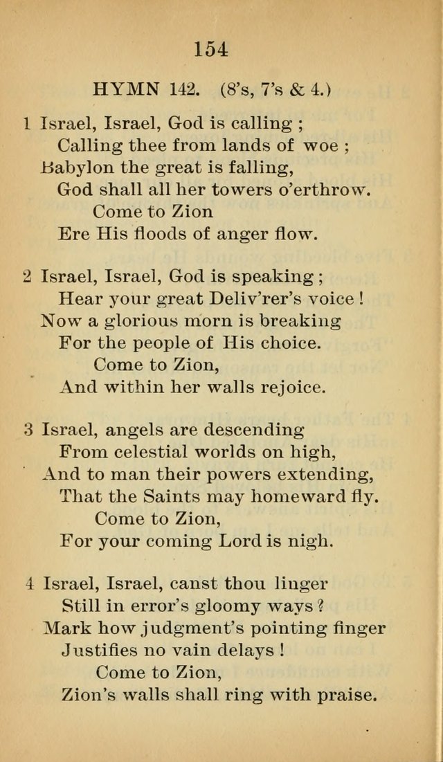 Sacred Hymns and Spiritual Songs for the Church of Jesus Christ of Latter-Day Saints (20th ed.) page 154