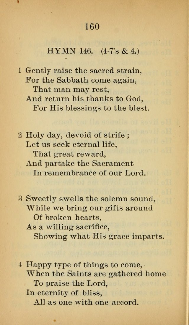 Sacred Hymns and Spiritual Songs for the Church of Jesus Christ of Latter-Day Saints (20th ed.) page 160