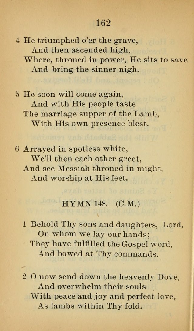 Sacred Hymns and Spiritual Songs for the Church of Jesus Christ of Latter-Day Saints (20th ed.) page 162