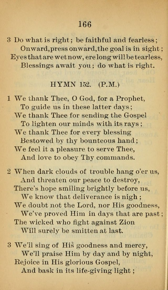 Sacred Hymns and Spiritual Songs for the Church of Jesus Christ of Latter-Day Saints (20th ed.) page 166