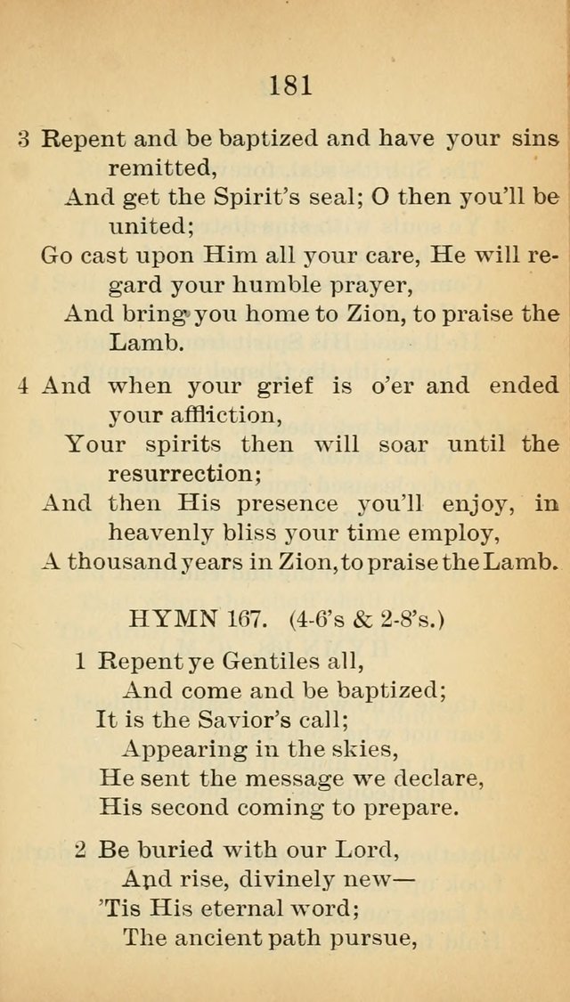 Sacred Hymns and Spiritual Songs for the Church of Jesus Christ of Latter-Day Saints (20th ed.) page 181