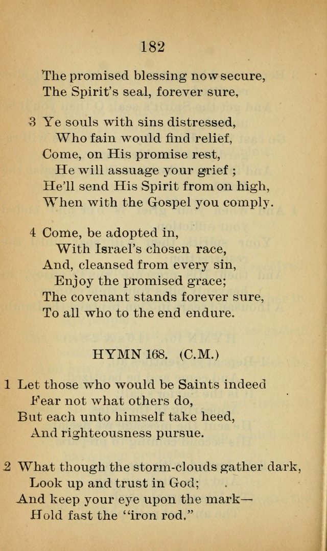 Sacred Hymns and Spiritual Songs for the Church of Jesus Christ of Latter-Day Saints (20th ed.) page 182