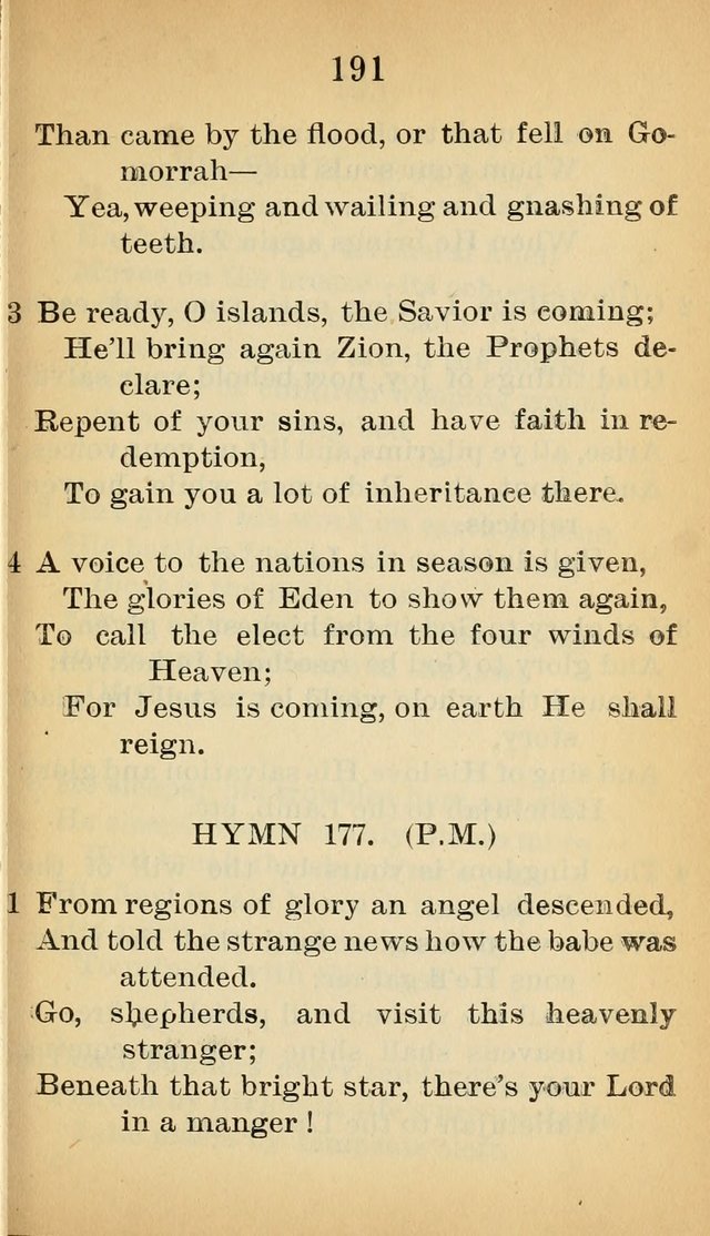 Sacred Hymns and Spiritual Songs for the Church of Jesus Christ of Latter-Day Saints (20th ed.) page 191