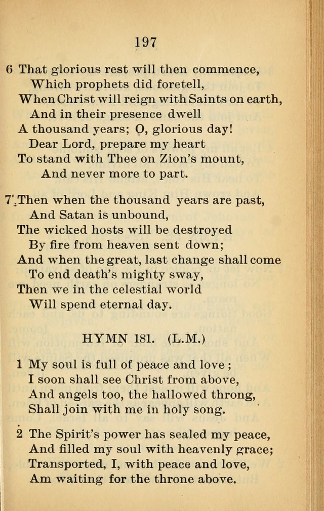Sacred Hymns and Spiritual Songs for the Church of Jesus Christ of Latter-Day Saints (20th ed.) page 197