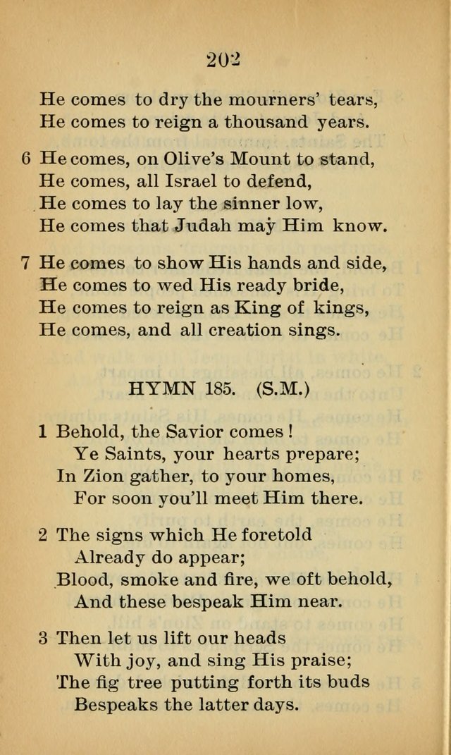 Sacred Hymns and Spiritual Songs for the Church of Jesus Christ of Latter-Day Saints (20th ed.) page 202