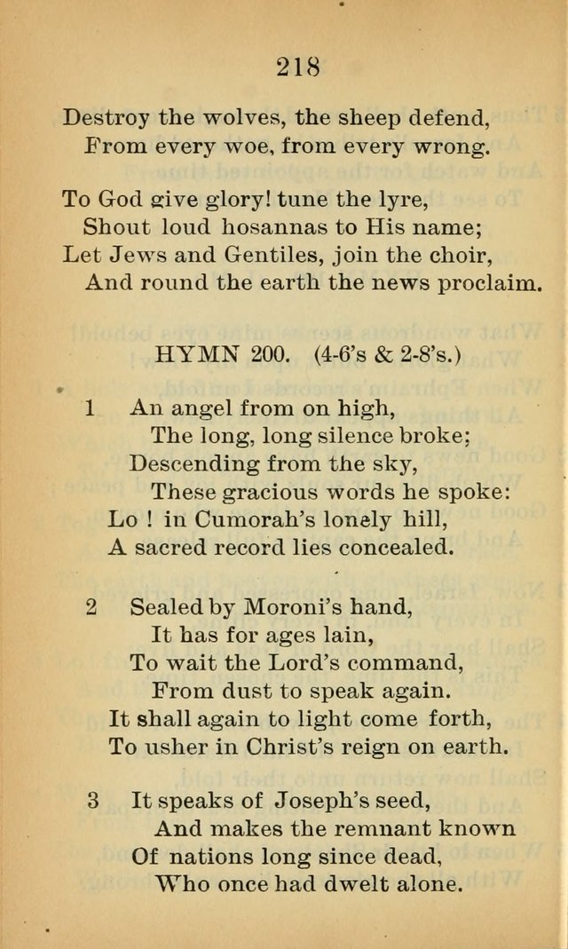 Sacred Hymns and Spiritual Songs for the Church of Jesus Christ of Latter-Day Saints (20th ed.) page 218