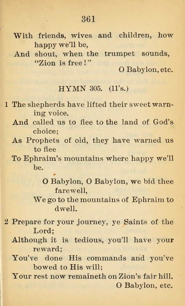 Sacred Hymns and Spiritual Songs for the Church of Jesus Christ of Latter-Day Saints (20th ed.) page 361