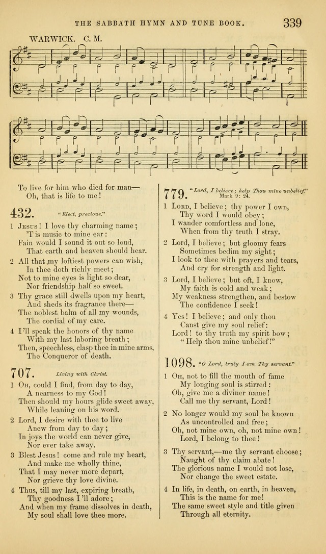 The Sabbath Hymn and Tune Book: for the service of song in the house of  the Lord page 341