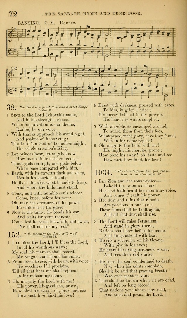 The Sabbath Hymn and Tune Book: for the service of song in the house of  the Lord page 74