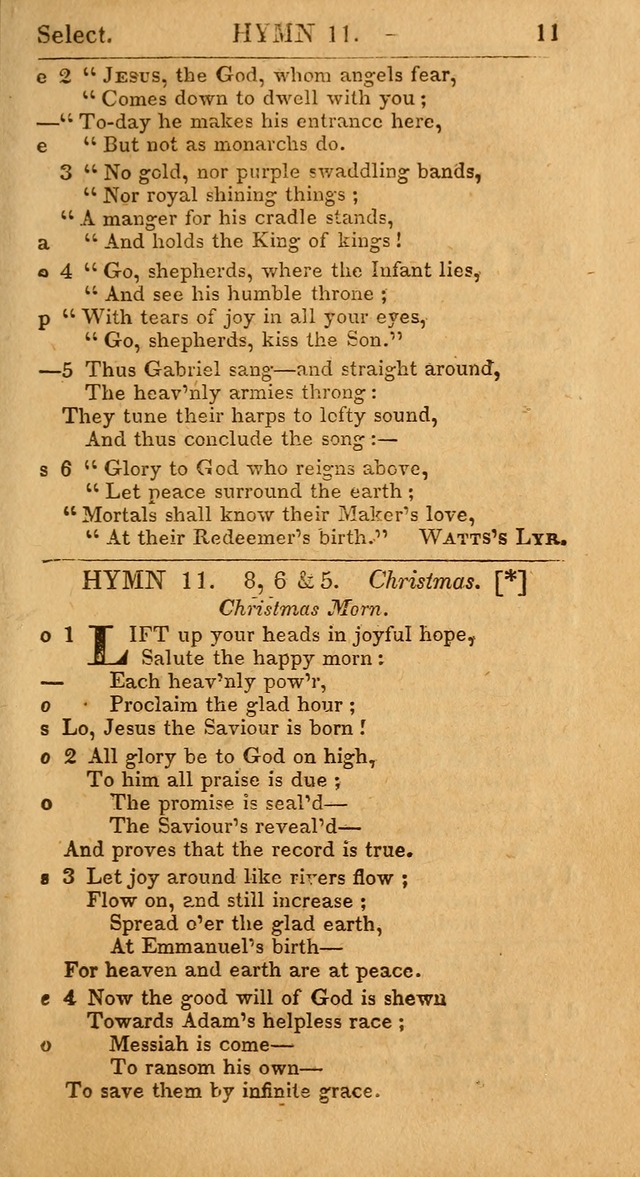 Select Hymns: the third part of Christian Psalmody; with directions for musical expression (Stereotype ed.) page 11
