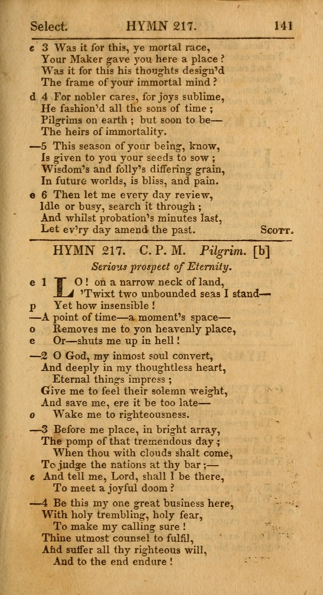 Select Hymns: the third part of Christian Psalmody; with directions for musical expression (Stereotype ed.) page 141