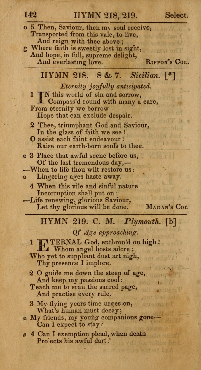 Select Hymns: the third part of Christian Psalmody; with directions for musical expression (Stereotype ed.) page 142