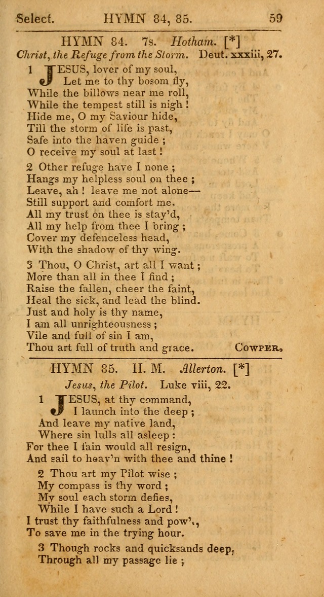 Select Hymns: the third part of Christian Psalmody; with directions for musical expression (Stereotype ed.) page 59