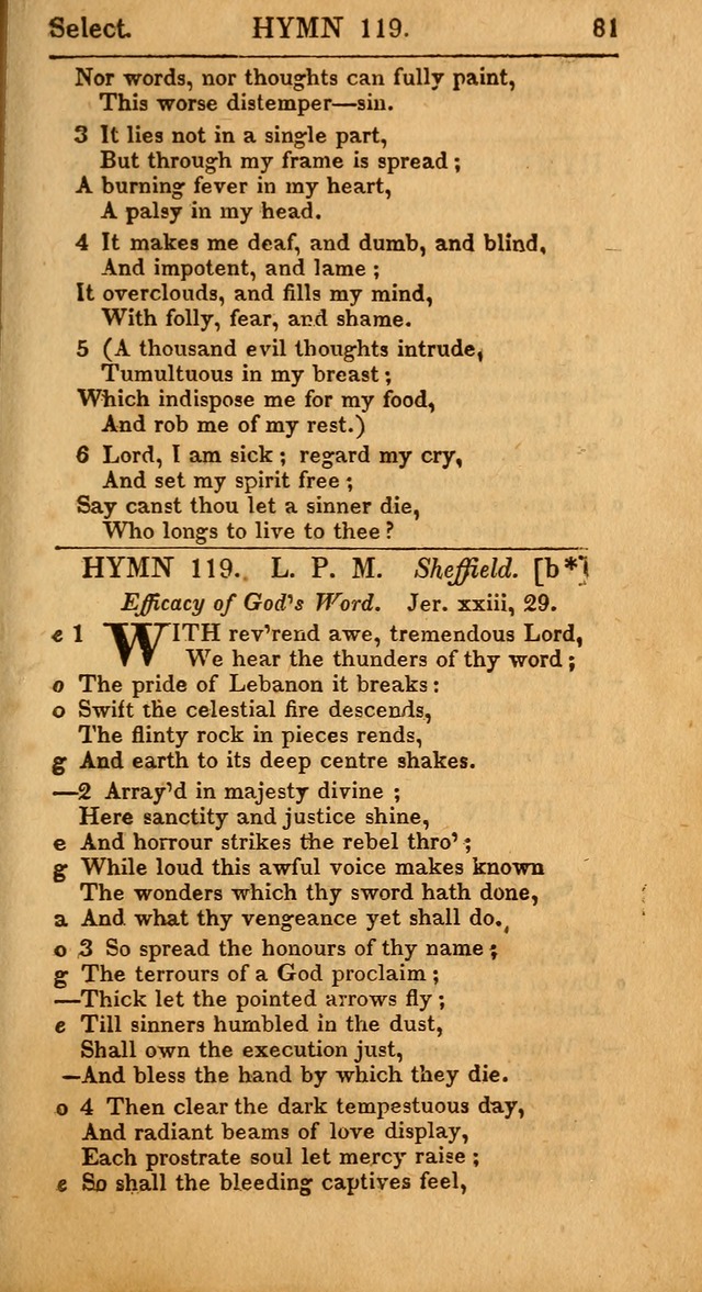 Select Hymns: the third part of Christian Psalmody; with directions for musical expression (Stereotype ed.) page 81