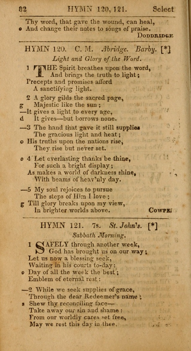 Select Hymns: the third part of Christian Psalmody; with directions for musical expression (Stereotype ed.) page 82