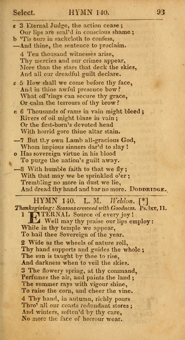 Select Hymns: the third part of Christian Psalmody; with directions for musical expression (Stereotype ed.) page 93