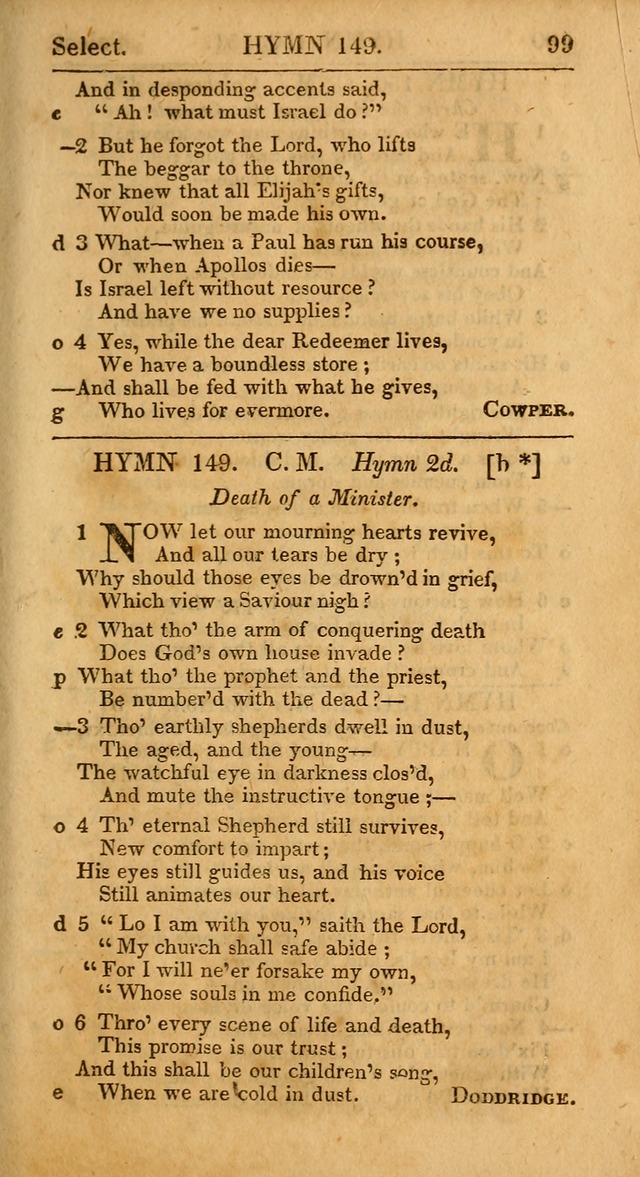 Select Hymns: the third part of Christian Psalmody; with directions for musical expression (Stereotype ed.) page 99