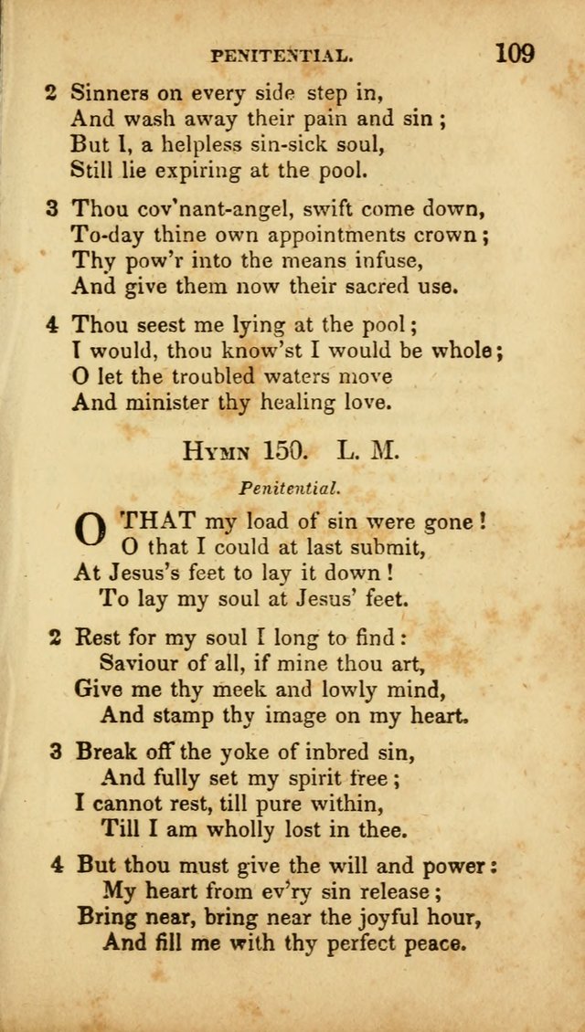 A Selection of Hymns for the Use of Social Religious Meetings and for Private Devotions. 7th ed. page 109