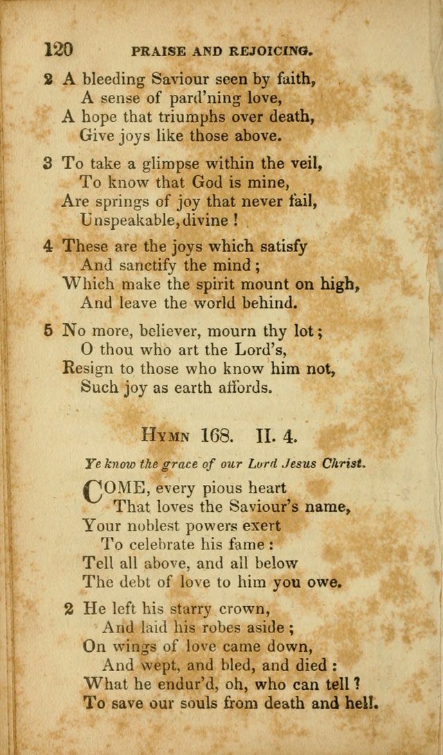 A Selection of Hymns for the Use of Social Religious Meetings and for Private Devotions. 7th ed. page 120