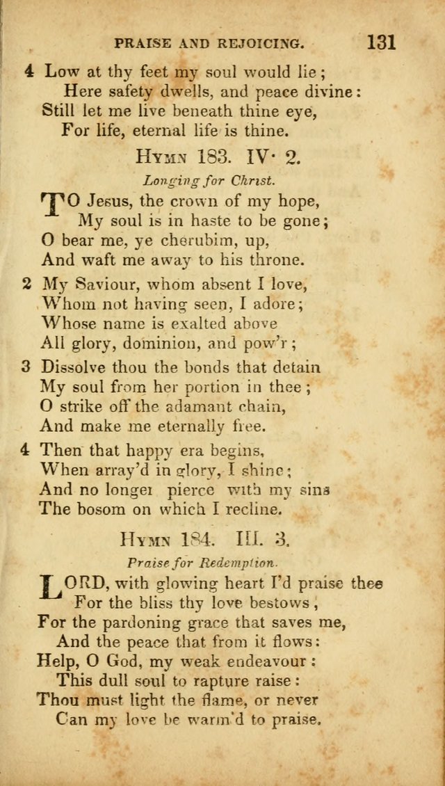 A Selection of Hymns for the Use of Social Religious Meetings and for Private Devotions. 7th ed. page 131