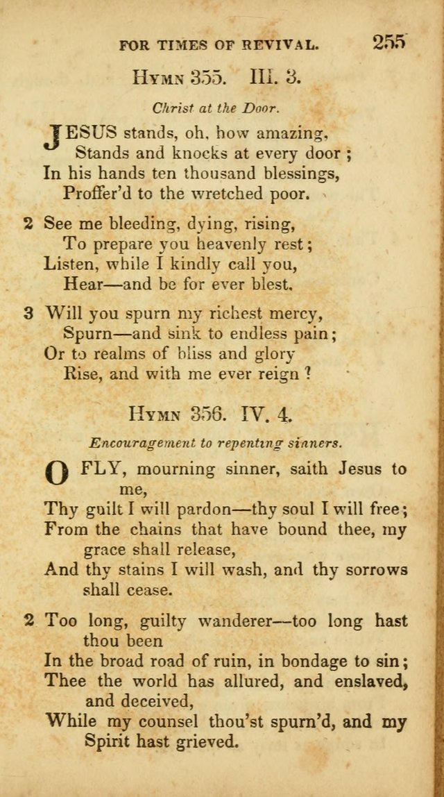 A Selection of Hymns for the Use of Social Religious Meetings and for Private Devotions. 7th ed. page 255